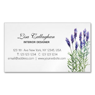 Lavender Magnetic Business Card