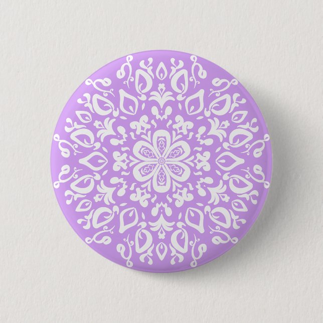Lavender Mandala 2 Inch Round Button (Front)
