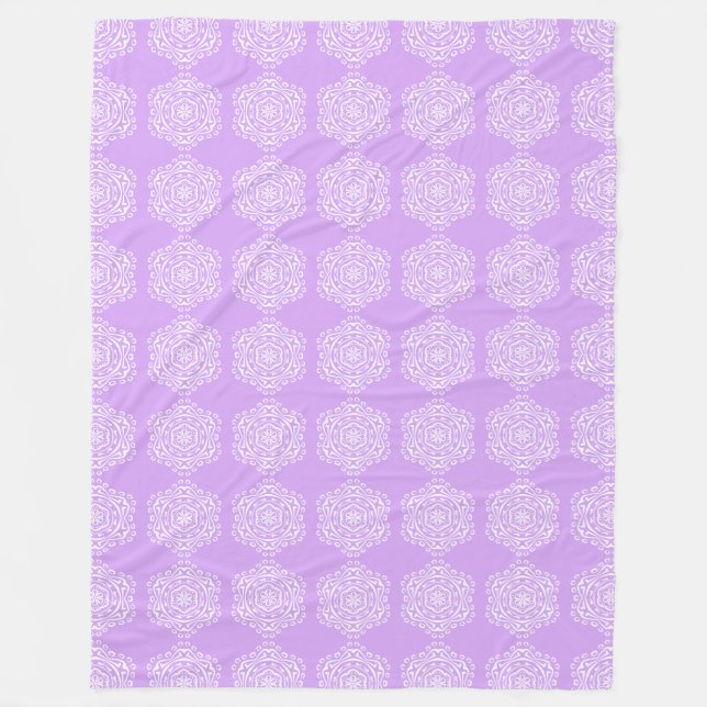 Lavender Mandala Fleece Blanket (Front)