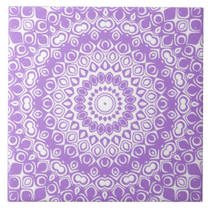 Lavender Mandala Geometric Pattern Tile