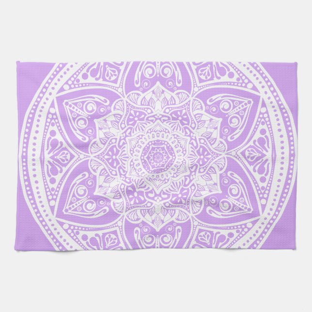 Lavender Mandala Kitchen Towel (Horizontal)