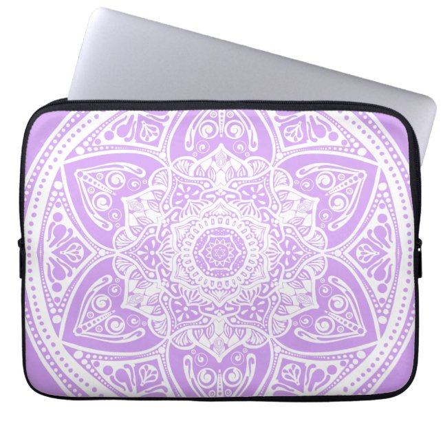 Lavender Mandala Laptop Sleeve (Front)