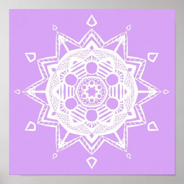 Lavender Mandala Poster (Front)