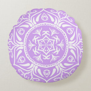 Lavender Mandala Round Pillow