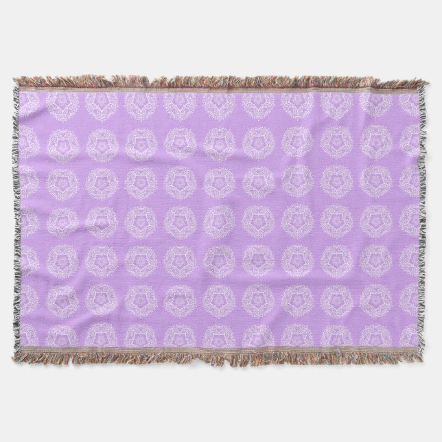 Lavender Mandala Throw Blanket (Front)