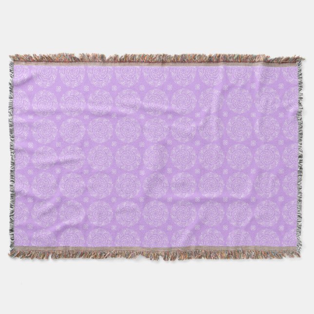 Lavender Mandala Throw Blanket (Front)