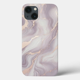 Lavender Marble iPhone 13 Case with Silver Veins