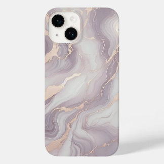 Lavender Marble iPhone 14 Coque avec Veines Argent