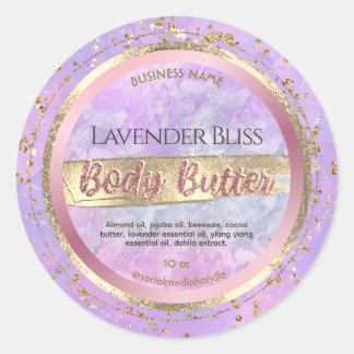 Lavender Marble Rose Gold Body Butter Labels