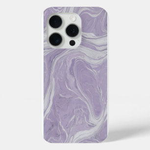 Lavender Marble with Soft White Veins iPhone 15 Pro Case