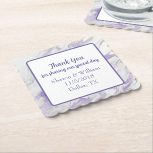 Lavender Marbled Wedding Favour  Paper Coaster