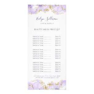 lavender marbling design price list rack card