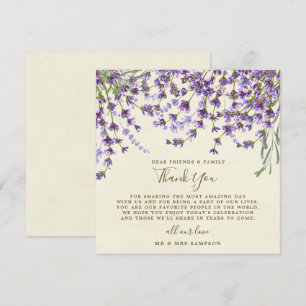 lavender mariage merci carte de réception