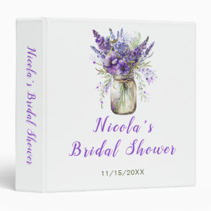 Lavender Mason Jar Bridal Shower Photo Album Binder