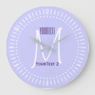 Lavender Mauve Accent Colour to Personalize on Large Clock