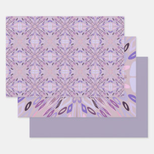 Lavender Mauve Pink Purple Geometric Abstract Art  Wrapping Paper Sheet