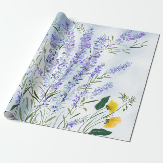 Lavender Meadow Impression Wrapping Paper
