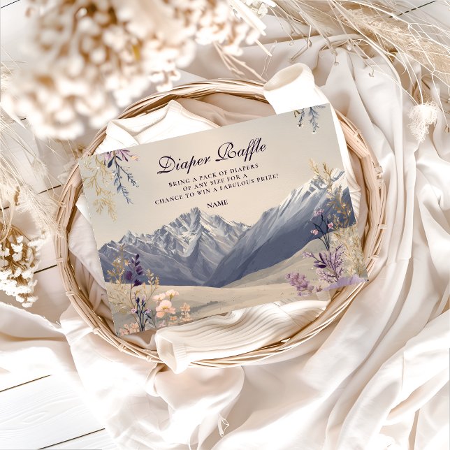 Lavender Meadow Peaks Baby Shower Diapper Raffle  Enclosure Card (Creator Uploaded)