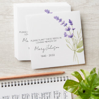 Lavender Memorial Funeral Seed Envelope