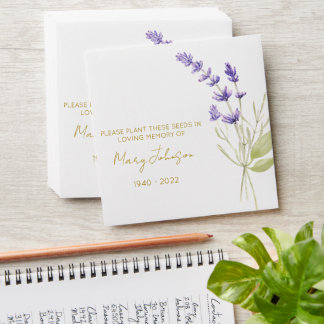 Lavender Memorial Funeral Seed Envelope