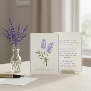 Lavender Memorial Thank You Card