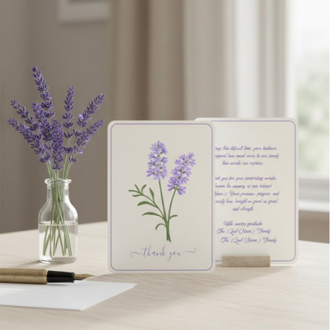 Lavender Memorial Thank You Card (Creator Uploaded)