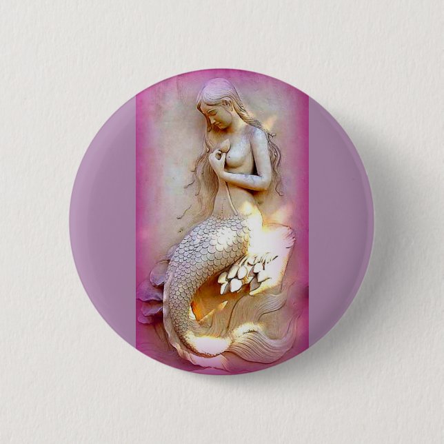 lavender mermaid button (Front)