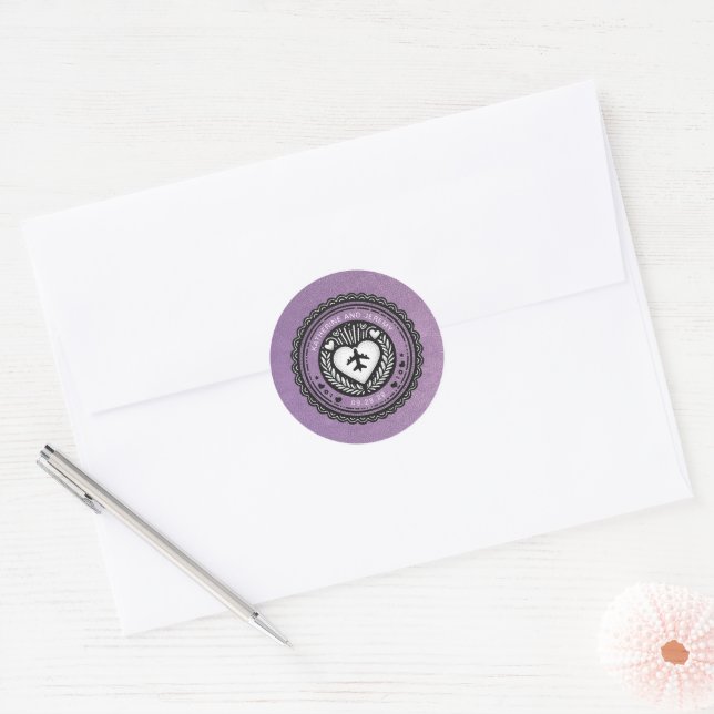 Lavender Mexico Passport Classic Round Sticker (Envelope)