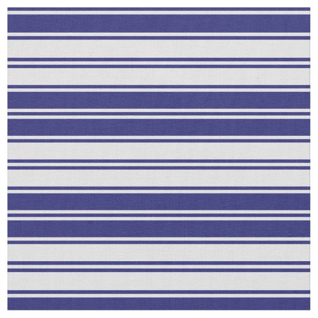 Lavender & Midnight Blue Stripes Pattern Fabric (Close Up)