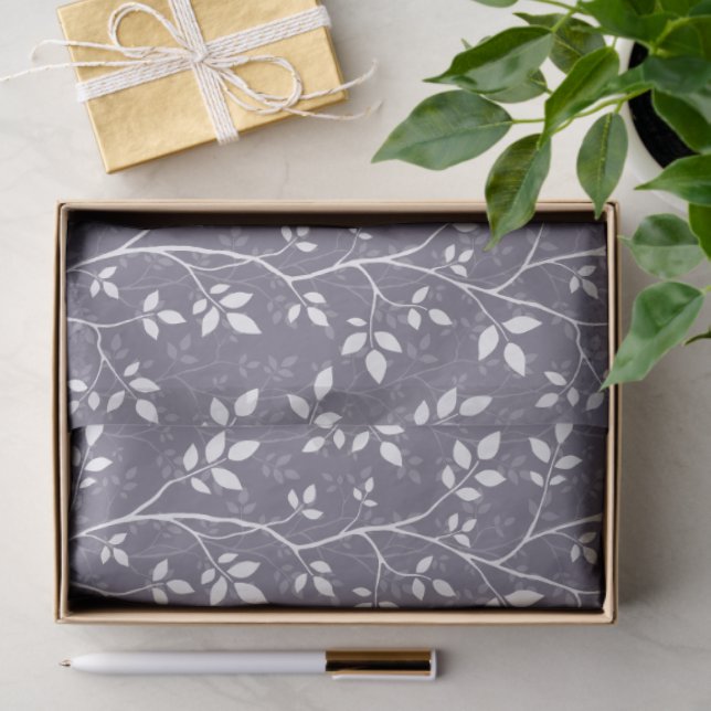 Lavender Minimalist Botanical Woven Branches Tissue Paper (Gift)