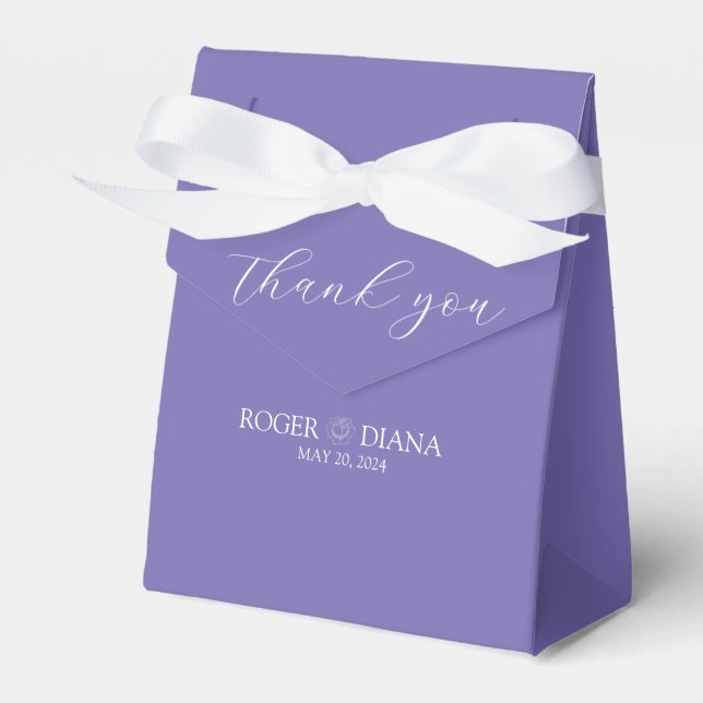 Lavender Minimalist Wedding Favor Box (Front Side)