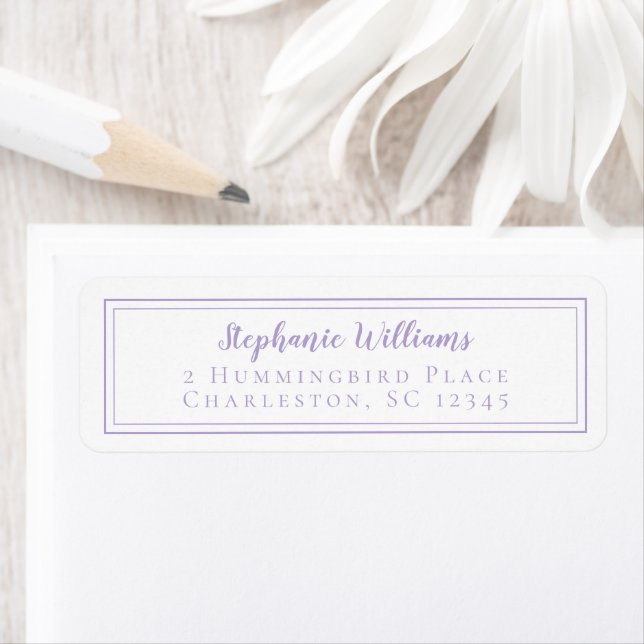 Lavender Minimalist Wedding RSVP Return Address (Insitu)