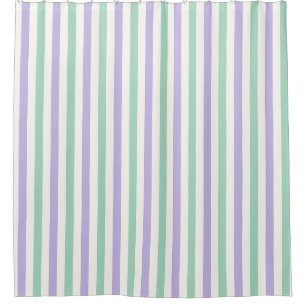 Lavender, Mint Green and White Wide Soft Stripe