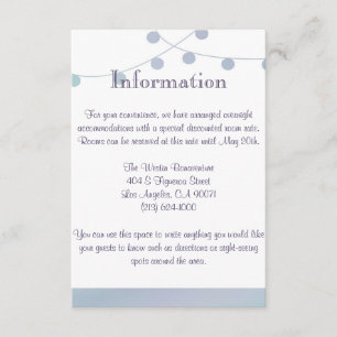 Lavender Mint Wedding Information Insert
