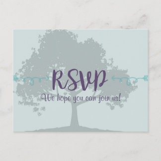 Lavender Mint Wedding RSVP Postcard