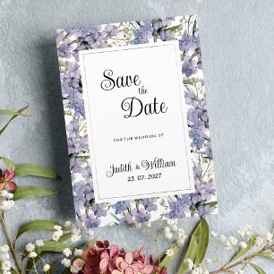 Lavender mint wild orchids floral Save the Date Invitation