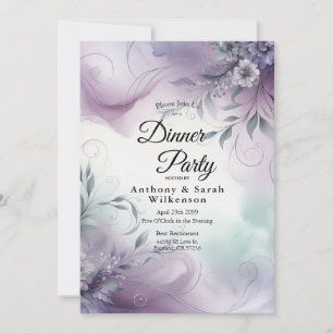 Lavender Mist and Watercolor Whispers Restaurant Invitation