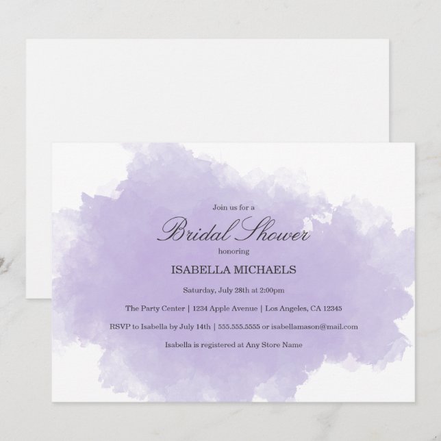 Lavender Mist | Bridal Shower Invitation (Front/Back)