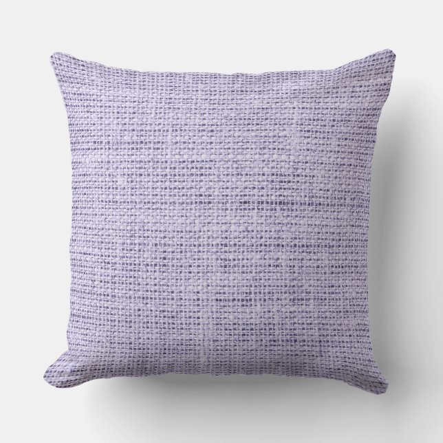 Lavender mist Rustic Burlap Linen Throw Pillow (Front)