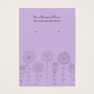 Lavender Mod Flowers Custom Earring Card