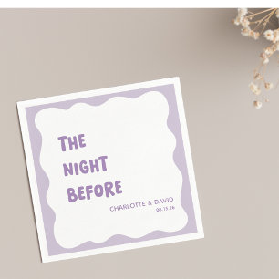 Lavender Modern Fun Welcome Party Rehearsal Dinner Napkin