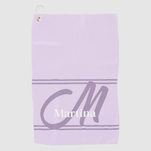 Lavender Modern Monogram Golf Towel for her