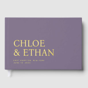 Lavender Modern Wedding Foil Guest Book
