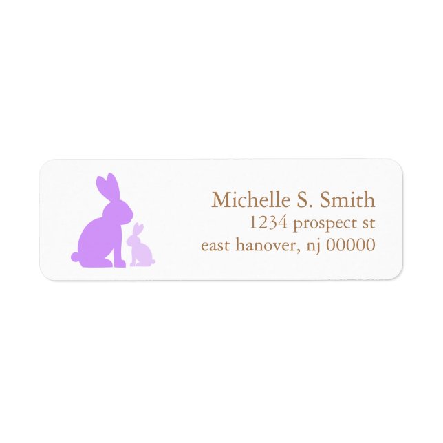 Lavender Mom and Baby Rabbits Baby Shower (Front)