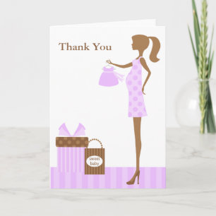 Lavender Mom To Be Baby Shower Thank You Card
