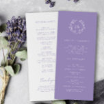 Lavender Monogram Wedding Program<br><div class="desc">Guide your guests through the ceremony seamlessly with our Lavender Monogram Wedding Program. This program incorporates the monogram,  order of events,  and simple typography,  creating a keepsake that perfectly complements the overall wedding aesthetic. Ensure your loved ones are informed and engaged throughout the celebration.</div>