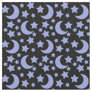 Lavender Moons and Stars Celestial Pattern Fabric