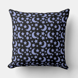 Lavender Moons and Stars Celestial Pattern Throw Pillow
