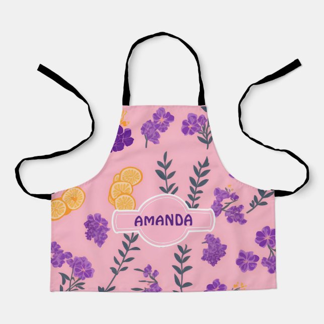 Lavender Mosaic Colourful Personalized Pattern Apron (Front)