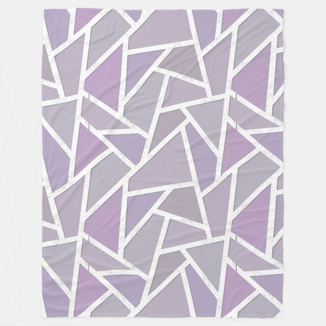 Lavender mosaic pattern fleece blanket (Front)